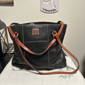 Dooney & Bourke Pebble Leather Lexington Black and Brown Tote